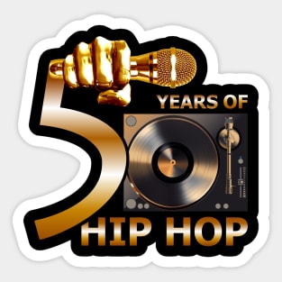Original 50 Years of Hip Hop Classic W Turntable Sticker